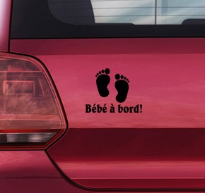 Autocollant "Bébé à Bord" - Sticker Voiture - Vinyle Haute Qualité - Facile à Poser Et Retirer